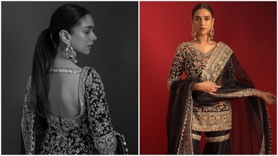 Aditi Rao Hydari defines perfection in an elegant gharara set. (Instagram) Aditi Rao Hydari defines perfection in an elegant gharara set. (Instagram)