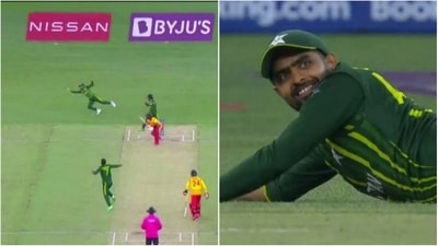 Babar Azam's catch (Twitter) Babar Azam's catch (Twitter)
