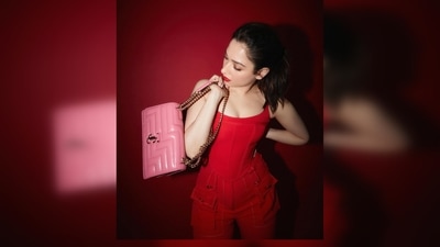 Tamannaah Bhatia elevated her look by teaming it with red pump stilettoes. (Instagram/@tamannaashspeaks) Tamannaah Bhatia elevated her look by teaming it with red pump stilettoes. (Instagram/@tamannaashspeaks)