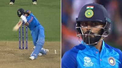Even Virat Kohli was impressed with that shot (Screengrab/Twitter) Even Virat Kohli was impressed with that shot (Screengrab/Twitter)