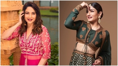 Madhuri Dixit gets a compliment from Raveena Tandon on her new photoshoot. (Instagram) Madhuri Dixit gets a compliment from Raveena Tandon on her new photoshoot. (Instagram)