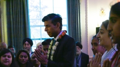 UK PM Rishi Sunak at Diwali reception.