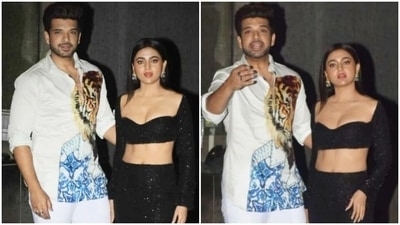 Tejasswi Prakash and Karan Kundrra at Sussanne Khan's birthday party. (Instagram) Tejasswi Prakash and Karan Kundrra at Sussanne Khan's birthday party. (Instagram)