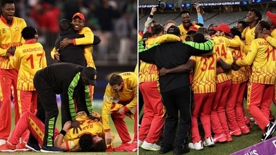 Incredible scenes as Zimbabwe registered a win for the ages (ICC/Twitter) Incredible scenes as Zimbabwe registered a win for the ages (ICC/Twitter)