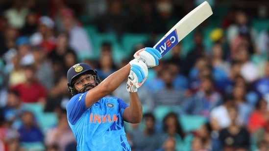 India's captain Rohit Sharma plays a shot during the ICC men's Twenty20 World Cup 2022 cricket match between India and Netherlands at the Sydney Cricket Ground in Sydney on October 27, 2022. (Photo by DAVID GRAY / AFP) / -- IMAGE RESTRICTED TO EDITORIAL USE - STRICTLY NO COMMERCIAL USE --(AFP)