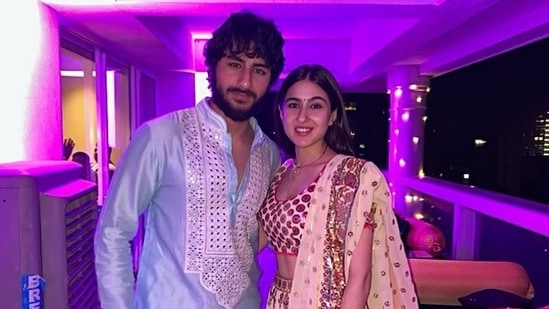Sara Ali Khan smiled in another photo as she posed for the camera with her brother Ibrahim Ali Khan. Instagram/Sara Ali Khan