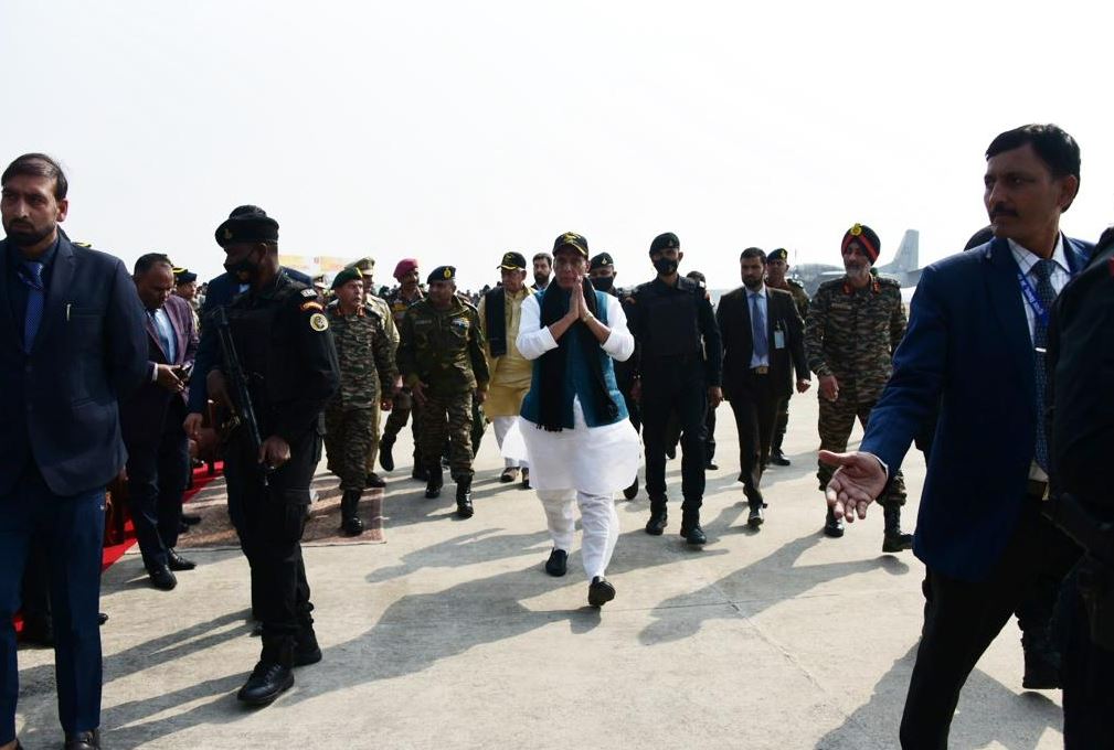Defence minister Rajnath Singh in Srinagar. (Photo By Waseem Andrabi/Hindustan Times)