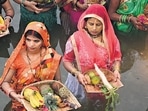 The four-day-long festival of Chhath Puja has started from today, October 28. Also known as Surya Shashti, the festival is dedicated to Surya Bhagwaan (Sun God) and and Chhathi Maya, his sister. The four-day-long festival starts with the 'Nahai Khai' ritual and ends with 'Usha Arghya' (prayers to the rising sun). Here's how devotees are celebrating the first day of the festival.(HT Photo/Praful Gangurde)