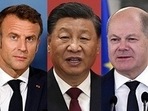 French President Emmanuel Macron, Chinese President Xi Jinping, and German Chancellor Olaf Scholz (Left to Right). French President Emmanuel Macron, Chinese President Xi Jinping, and German Chancellor Olaf Scholz (Left to Right).