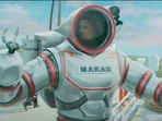 Akshay Kumar sports a bodysuit in a still from Ram Setu. Akshay Kumar sports a bodysuit in a still from Ram Setu.