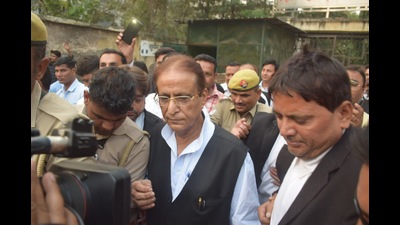 The MP/MLA court in Rampur on Thursday found Azam Khan guilty of hate speech during the 2019 general election campaign, sentenced him to three years in jail and fined him ₹25,000 in connection with the matter. He was, however, granted bail later and given seven days to file an appeal against the verdict. (PTI) The MP/MLA court in Rampur on Thursday found Azam Khan guilty of hate speech during the 2019 general election campaign, sentenced him to three years in jail and fined him ₹25,000 in connection with the matter. He was, however, granted bail later and given seven days to file an appeal against the verdict. (PTI)