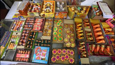 Police said suspects allegedly fired an entire box of Diwali rocket firecrackers from the top of a car while moving through roads in the Cyberhub area. (Representative image/HT Archive)