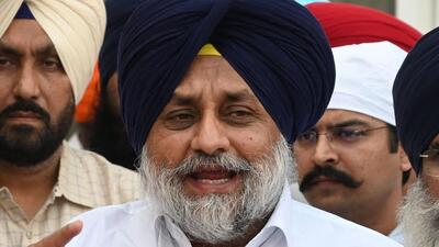 Shiromani Akali Dal (SAD) president Sukhbir Badal on Friday was granted exemption from personal appearance in a Hoshiarpur court in the case of an alleged forgery of the party constitution filed by social activist Balwant Singh Khera. (AFP File Photo)
