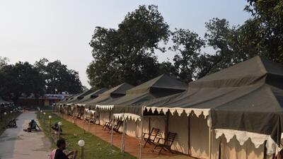 Swiss cottages at Sonepur fair venue in 2018. (HT FILE)