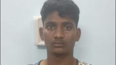 The arrested accused, Chandu Ganesh Chendu, 25, entered a flat on the fifth floor of the Neha Galaxy building in Prabhadevi. (HT PHOTO) The arrested accused, Chandu Ganesh Chendu, 25, entered a flat on the fifth floor of the Neha Galaxy building in Prabhadevi. (HT PHOTO)