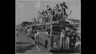 Student protestors on the streets on 1 January 1975. The Emergency was declared on 25 June of the same year. (HT Photo) Student protestors on the streets on 1 January 1975. The Emergency was declared on 25 June of the same year. (HT Photo)