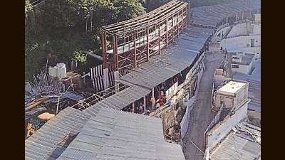 The board’s ₹10-crore skywalk project (yatri queue management project) is expected to be ready in three months. (HT Photo) The board’s ₹10-crore skywalk project (yatri queue management project) is expected to be ready in three months. (HT Photo)