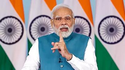 Prime Minister Narendra Modi addresses the 'Chintan Shivir' of home ministers of states in Surajkund via video conferencing on Friday. (PTI Photo) Prime Minister Narendra Modi addresses the 'Chintan Shivir' of home ministers of states in Surajkund via video conferencing on Friday. (PTI Photo)