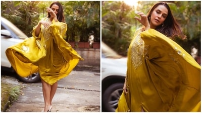 Neha Dhupia has a keen eye for fashion and her Instagram handle has proof. From stylish red-carpet fits to traditonal wears, the actor can pull off any look effortlessly with poise. Recently, she treated her Instagram family of more than 6.3 million followers with stunning photos of herself in a yellow kaftan. (Instagram/@nehadhupia) Neha Dhupia has a keen eye for fashion and her Instagram handle has proof. From stylish red-carpet fits to traditonal wears, the actor can pull off any look effortlessly with poise. Recently, she treated her Instagram family of more than 6.3 million followers with stunning photos of herself in a yellow kaftan. (Instagram/@nehadhupia)