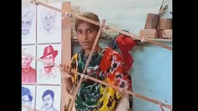 Girl makes 15 portraits at once. (Twitter/@anandmahindra) Girl makes 15 portraits at once. (Twitter/@anandmahindra)