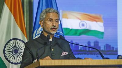 External affairs minister S Jaishankar speaks at the Special Meeting of the UN Security Council’s (UNSC) Counter-Terrorism Committee (CTC) at Hotel Taj Mahal Palace in Mumbai on Friday (ANI) External affairs minister S Jaishankar speaks at the Special Meeting of the UN Security Council’s (UNSC) Counter-Terrorism Committee (CTC) at Hotel Taj Mahal Palace in Mumbai on Friday (ANI)