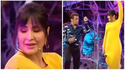 Katrina Kaif with Salman Khan on Bigg Boss 16. Katrina Kaif with Salman Khan on Bigg Boss 16.