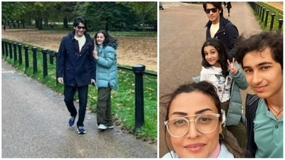 Namrata Shirodkar shared family pics from London. Namrata Shirodkar shared family pics from London.
