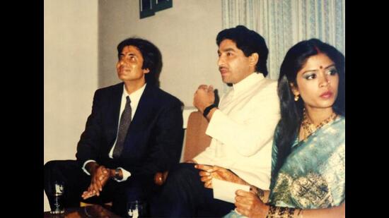 With Amitabh Bachchan at the reception of his own marriage to Amrita With Amitabh Bachchan at the reception of his own marriage to Amrita