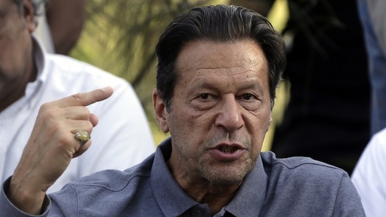 (File) Former Pakistan's Prime Minister Imran Khan speaks during a news conference in Islamabad. (AP)