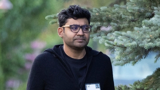 Parag Agrawal walks to a morning session during the Allen & Company Sun Valley Conference in Sun Valley, Idaho.(AFP / File)