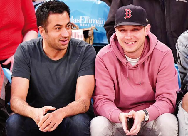 With his fiancé Josh at a basketball game (nstagram/@kalpenn)