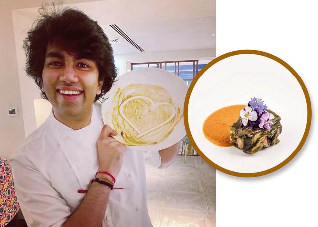 Chef Himanshu Saini of TresInd and his (right) confit duck in peanut butter curry Chef Himanshu Saini of TresInd and his (right) confit duck in peanut butter curry