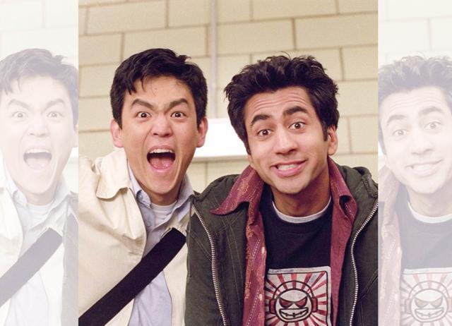 Kal with co-actor John Cho on the sets of Harold & Kumar in 2004 (nstagram/@kalpenn)