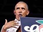 Barack Obama: Former US president Barack Obama speaks.