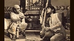 A tousled-haired Bharat Bhushan as Baiju Bawra; Surendra as Tansen, in the original. A tousled-haired Bharat Bhushan as Baiju Bawra; Surendra as Tansen, in the original.