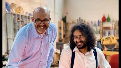 Ismail Plumber and Arjun Rathi at their open studio, Rural Modern Glass, in Mumbai. Ismail Plumber and Arjun Rathi at their open studio, Rural Modern Glass, in Mumbai.
