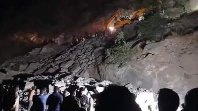 Two landslides hit the power project in Kishtwar. (HT Photo) Two landslides hit the power project in Kishtwar. (HT Photo)