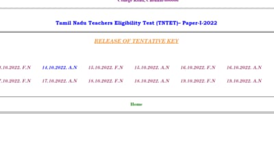 TNTET answer key 2022