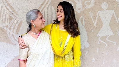 Jaya Bachchan with Navya Naveli Nanda. Jaya Bachchan with Navya Naveli Nanda.