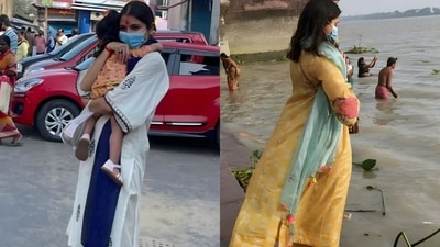 Anushka Sharma and Vamika Kohli in Kolkata. Anushka Sharma and Vamika Kohli in Kolkata.