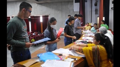 Counselling for the 150 MBBS seats was held on October 27 and 28. (Keshav Singh/HT) Counselling for the 150 MBBS seats was held on October 27 and 28. (Keshav Singh/HT)