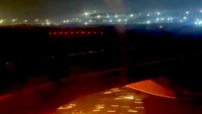 The IndiGo flight was grounded after the suspected spark. (Source: @PriyankaaKumarr)