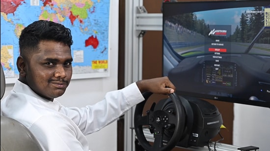 Niranjan Ovhal is a motorsport fan. (HT PHOTO) Niranjan Ovhal is a motorsport fan. (HT PHOTO)