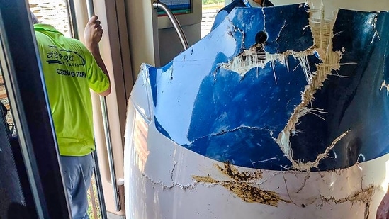 "A cattle runover incident occurred with passing Vande Bharat train today near Atul in Mumbai Central division at 8.17 am. The train was on its journey from Mumbai Central to Gandhinagar. Following the incident, the train was detained for about 15 minutes," the Indian Railways informed.(PTI)