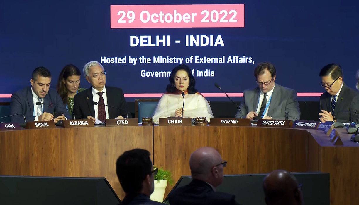 Permanent Representative of India to the United Nations Ruchira Kamboj speaks during United Nations Security Council special meeting of the Counter Terrorism Committee (CTC), in New Delhi on Saturday. (ANI) Permanent Representative of India to the United Nations Ruchira Kamboj speaks during United Nations Security Council special meeting of the Counter Terrorism Committee (CTC), in New Delhi on Saturday. (ANI)