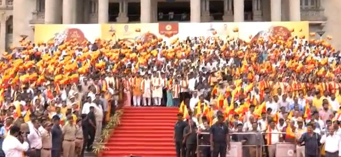 "It's a world record," Bommai said as he highlighted the people's passion for Kannada language and culture. (Basavaraj S Bommai-Twitter) "It's a world record," Bommai said as he highlighted the people's passion for Kannada language and culture. (Basavaraj S Bommai-Twitter)