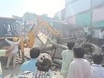 At least five people were killed and two others injured as an old two-storey building collapsed.(Source: Twitter) At least five people were killed and two others injured as an old two-storey building collapsed.(Source: Twitter)