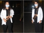 Anushka Sharma slays a monochrome fashion moment at the airport. Anushka Sharma slays a monochrome fashion moment at the airport.