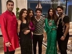 Priyanka Chopra and Nick Jonas with their friends.