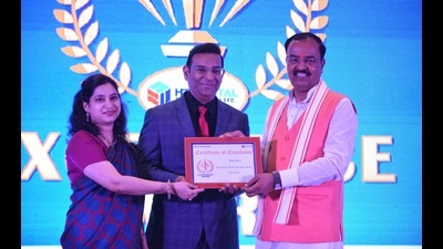 Deputy CM Keshav Prasad Maurya at the HTDS Excellence Awards ceremony in Lucknow on Sunday (Hindustan Times) Deputy CM Keshav Prasad Maurya at the HTDS Excellence Awards ceremony in Lucknow on Sunday (Hindustan Times)